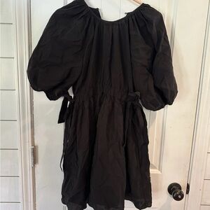 Zara Black Puff Sleeve Dress